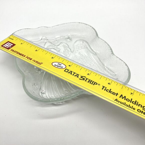 MIKASA Christmas Candy Nut Trinket Dish Clear Glass 7” Trumpeting Angel w/Stars - Picture 7 of 7